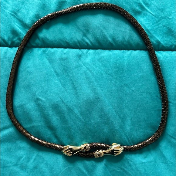 RARE VINTAGE DL Auld Mesh Belt/Necklace Clasping Hands - Picture 3 of 8